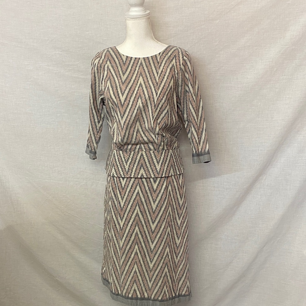 Gorgeous Vintage Homemade Chevron Skirt Set